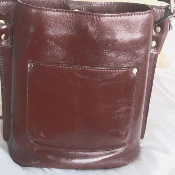 Patricia Nash Burnished Leather-Octavia Crossbody Bucket Bag - Picture 9 of 15